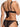 Black silk Bow Bralette in Liquorice Therapy seen from behind, featuring an elegant back bow and delicate lace trim.