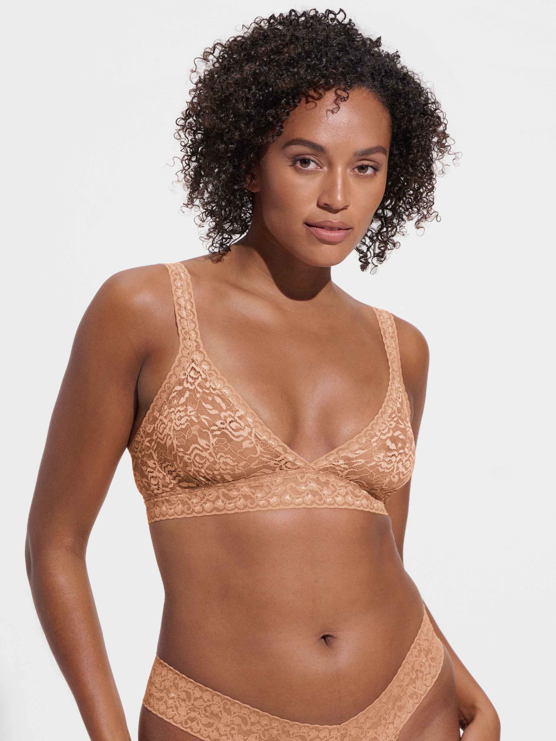 ASOS DESIGN barely there lace triangle bra & lingerie thong with