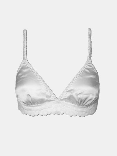 Scrunched Silk Bralette - Pearl