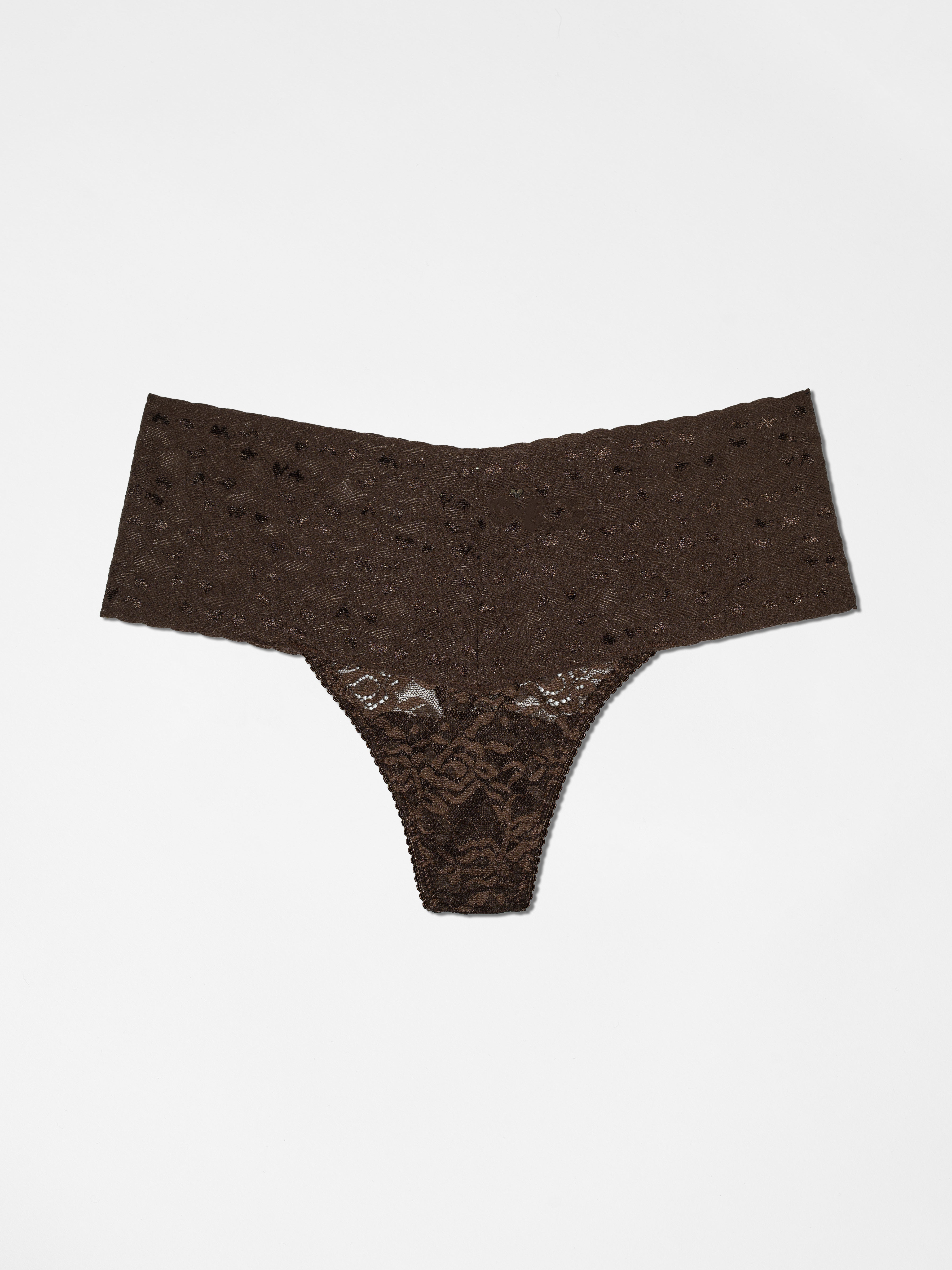 High Waist Thong Umber - Premium Lace Underwear | Lace Laboratory