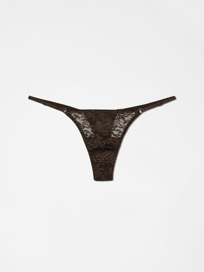 G String + Lace Bralette - Umber