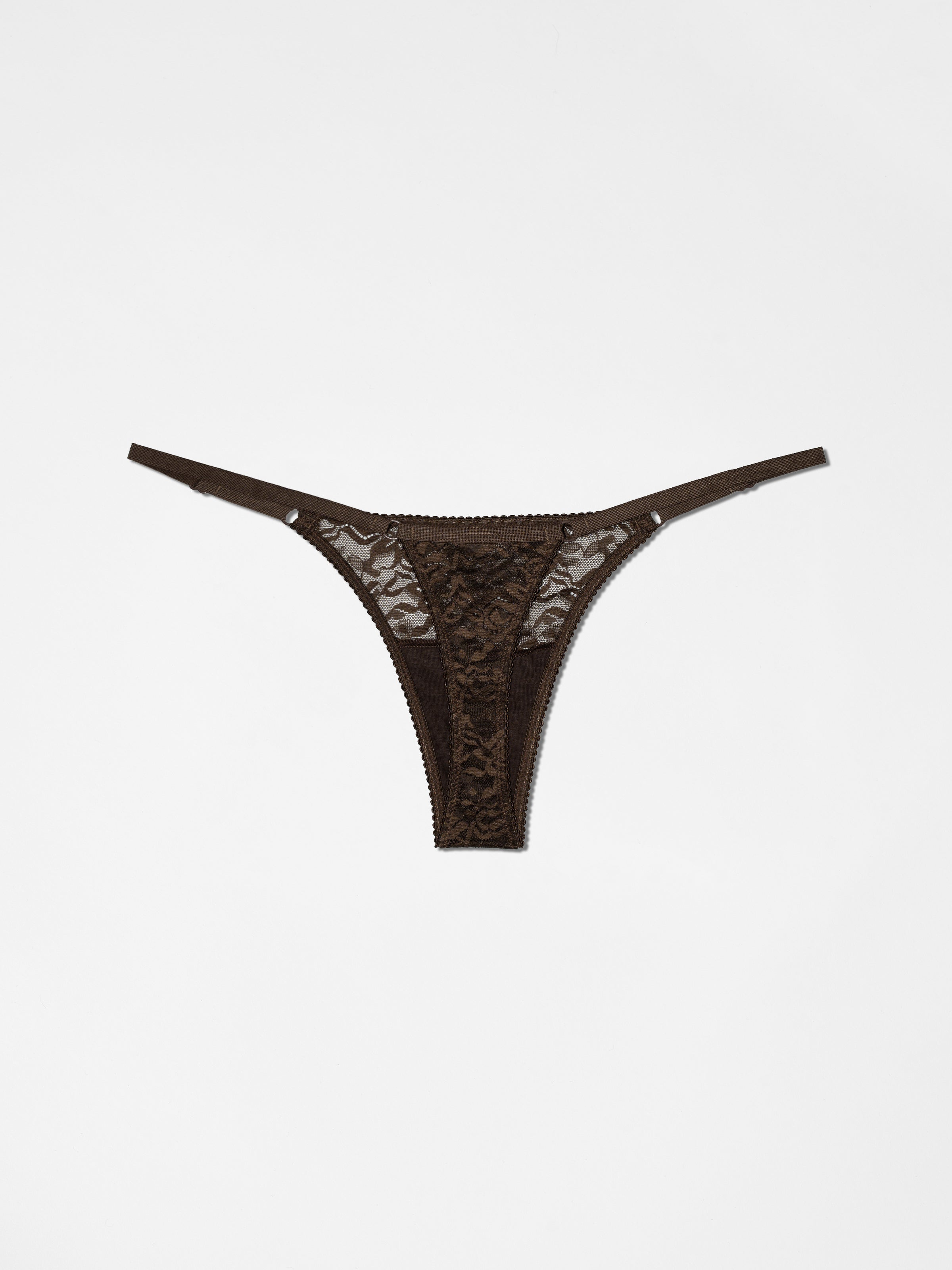 G String + Lace Bralette - Umber