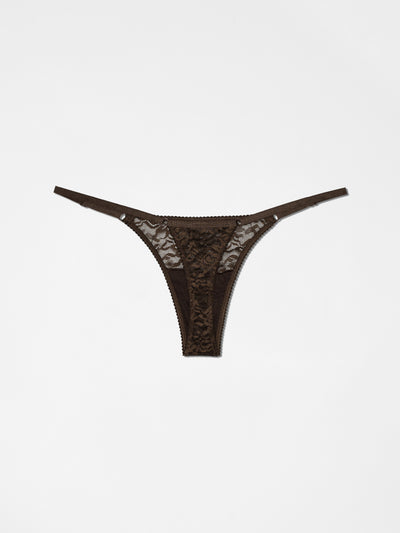 G String + Lace Bralette - Umber