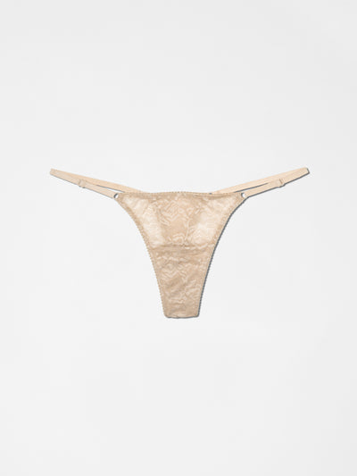 G String + Lace Bralette - Dune