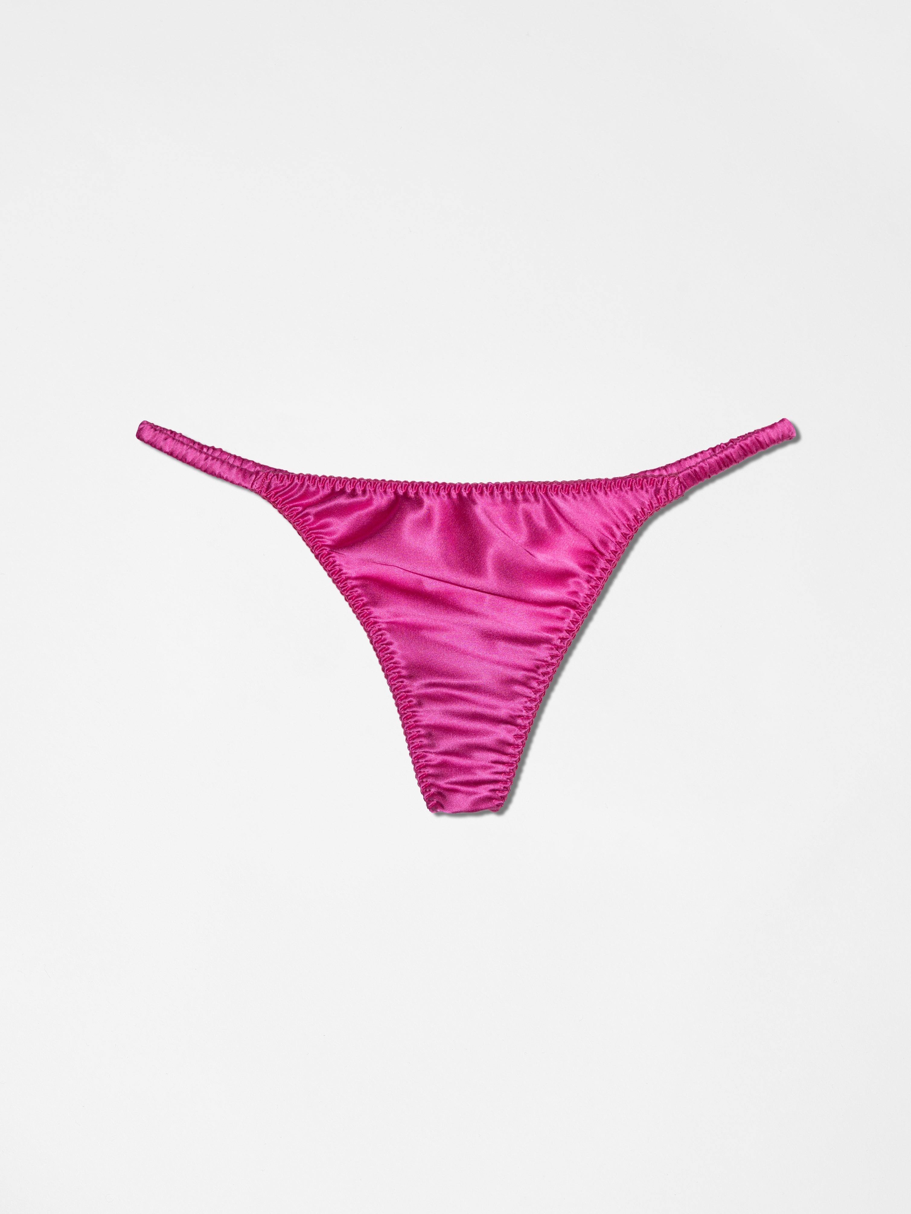 Silk G String Fuchsia Fever - Premium Silk Underwear | Lace Laboratory