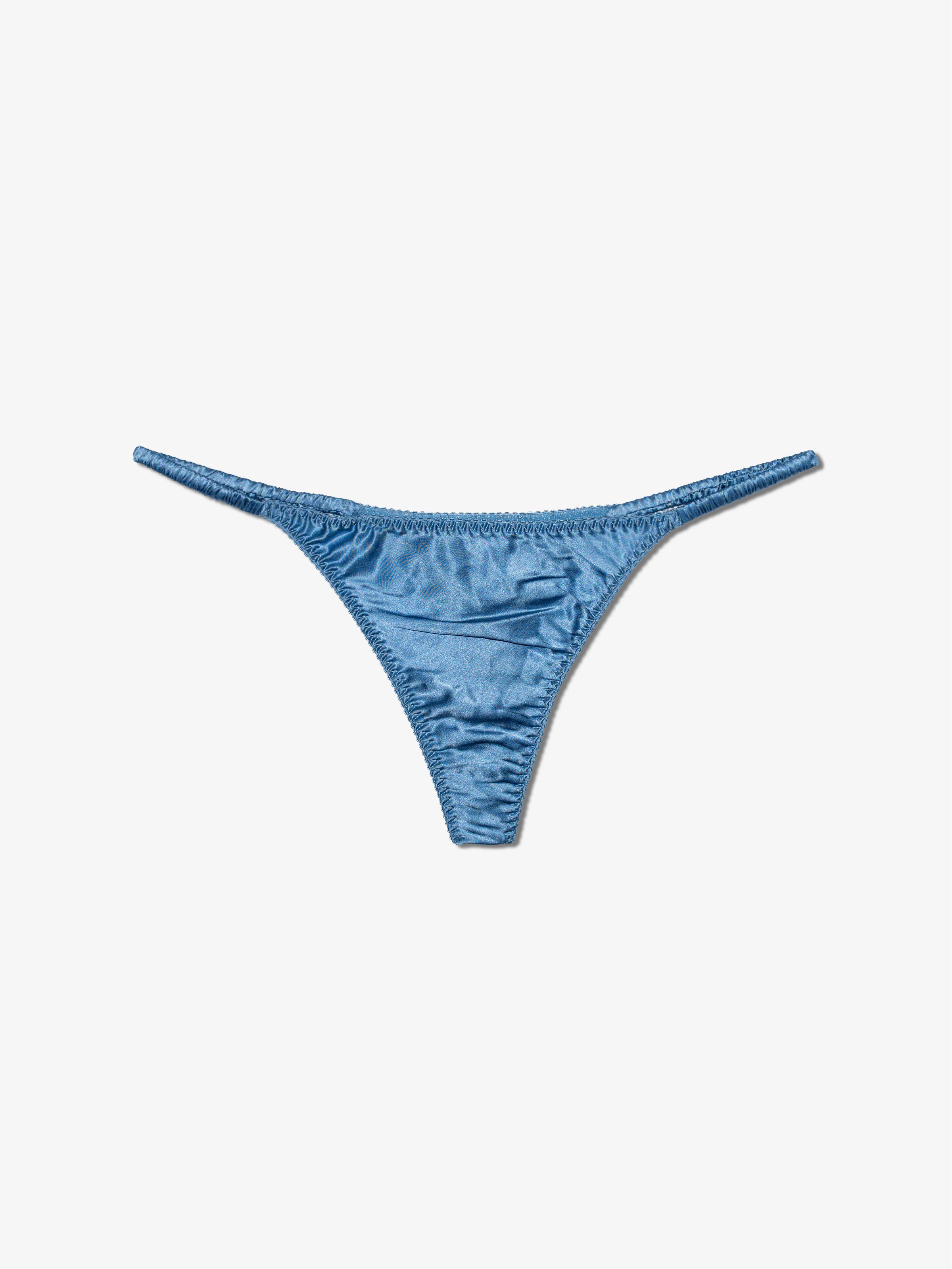 3 Pack Scrunched Silk G String - Ice Queen