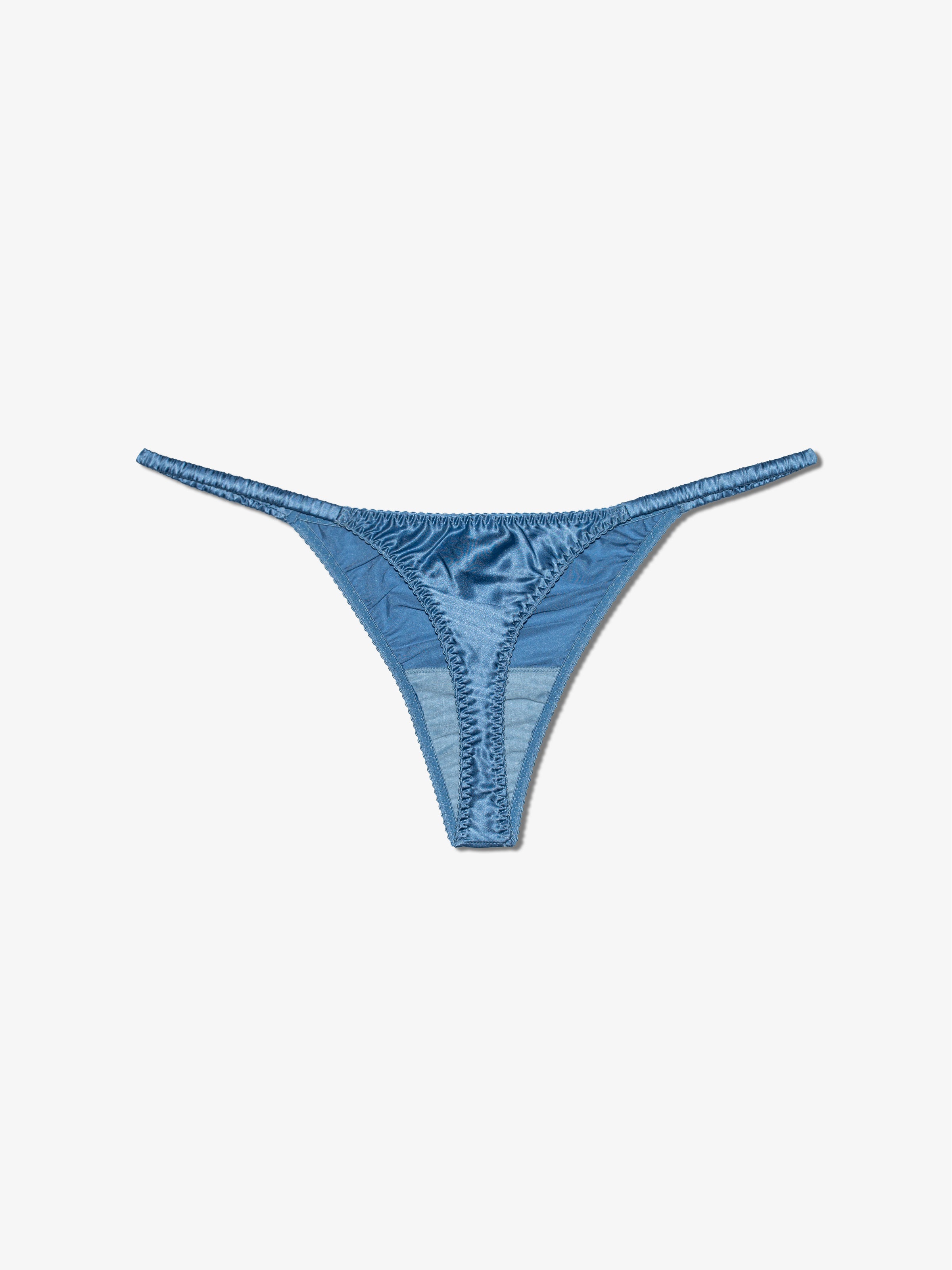 3 Pack Scrunched Silk G String - Ice Queen