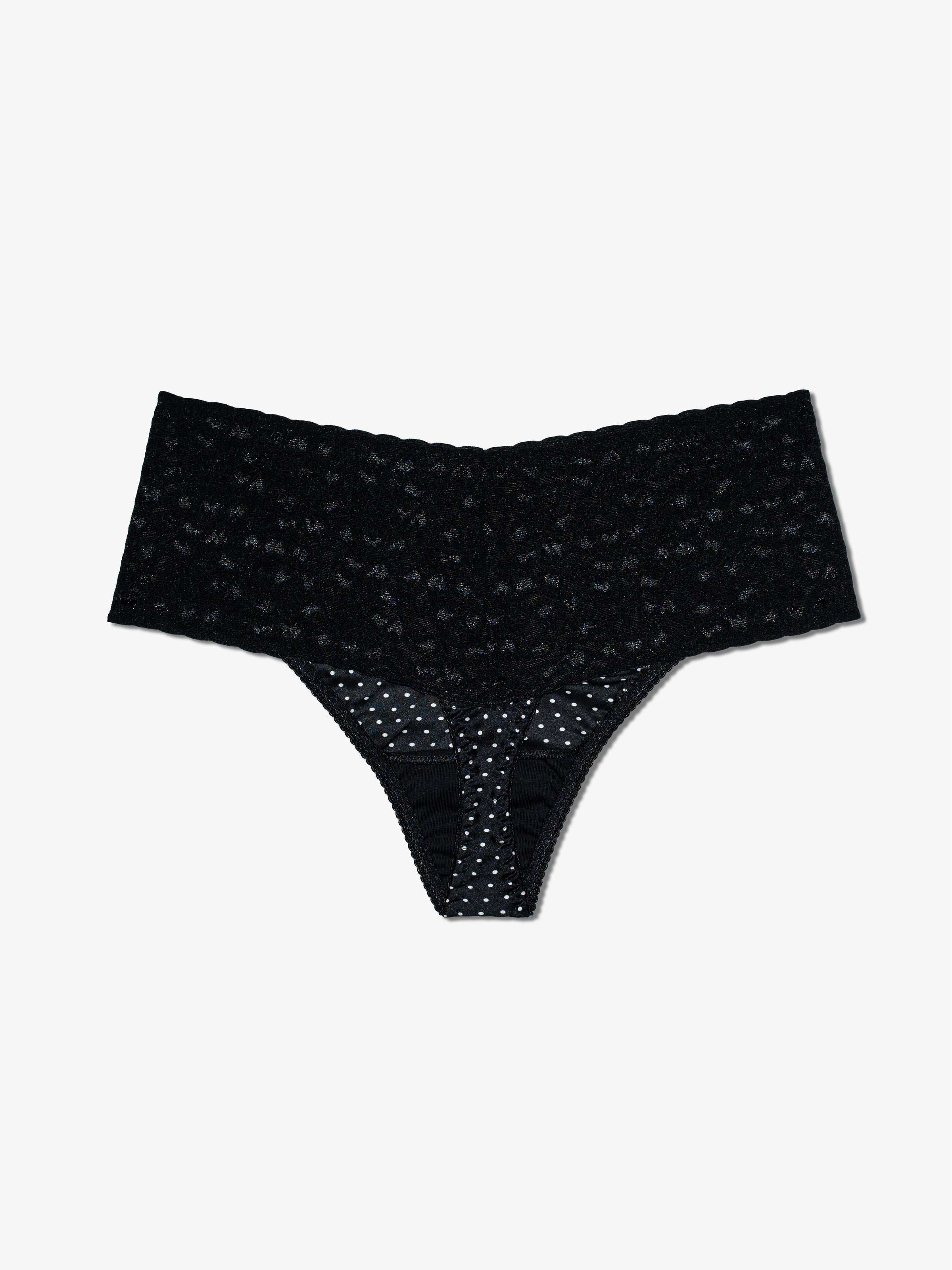 Silk High Waist Thong - Polka
