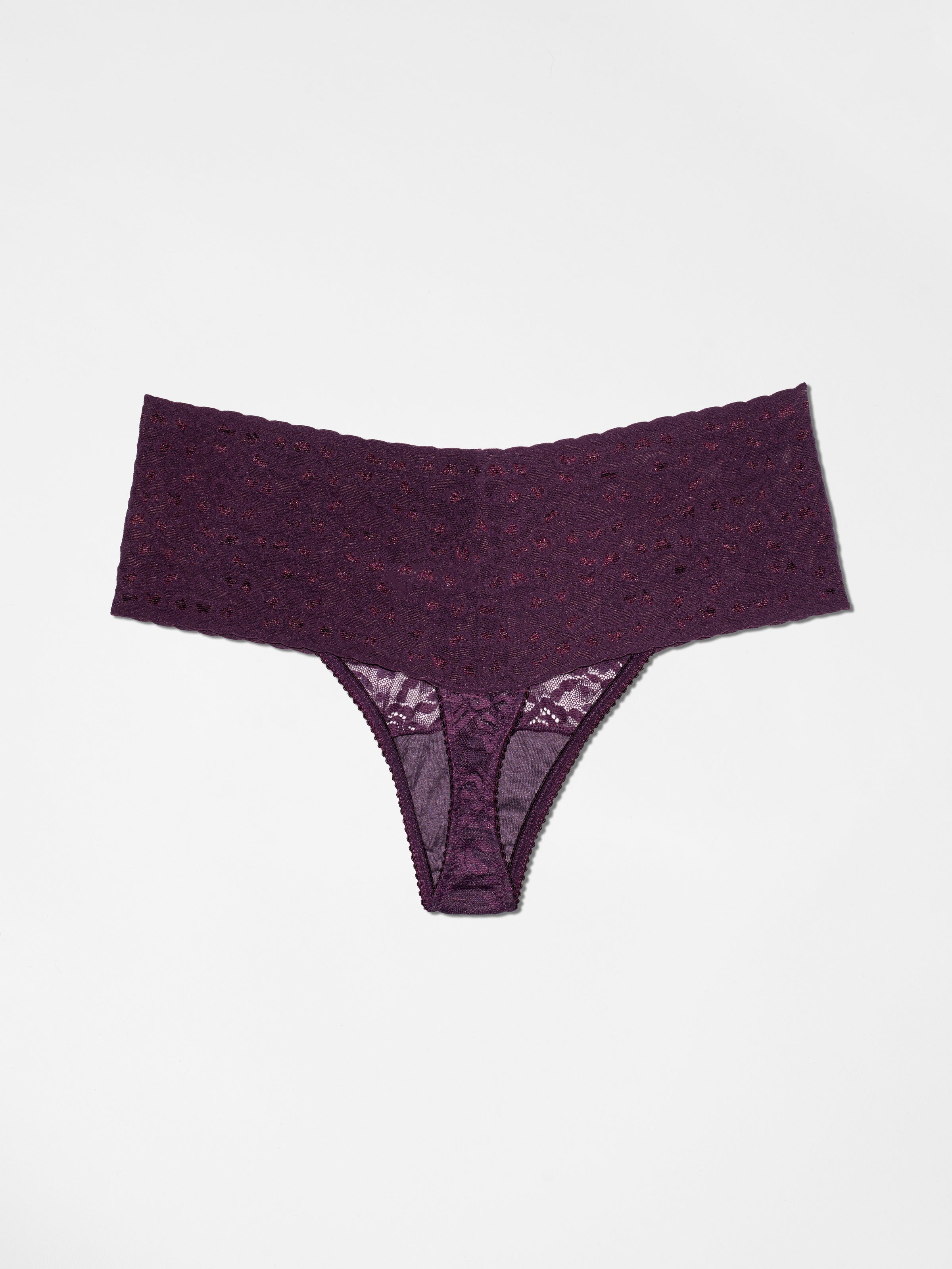 High Waist Thong - Italian Plum