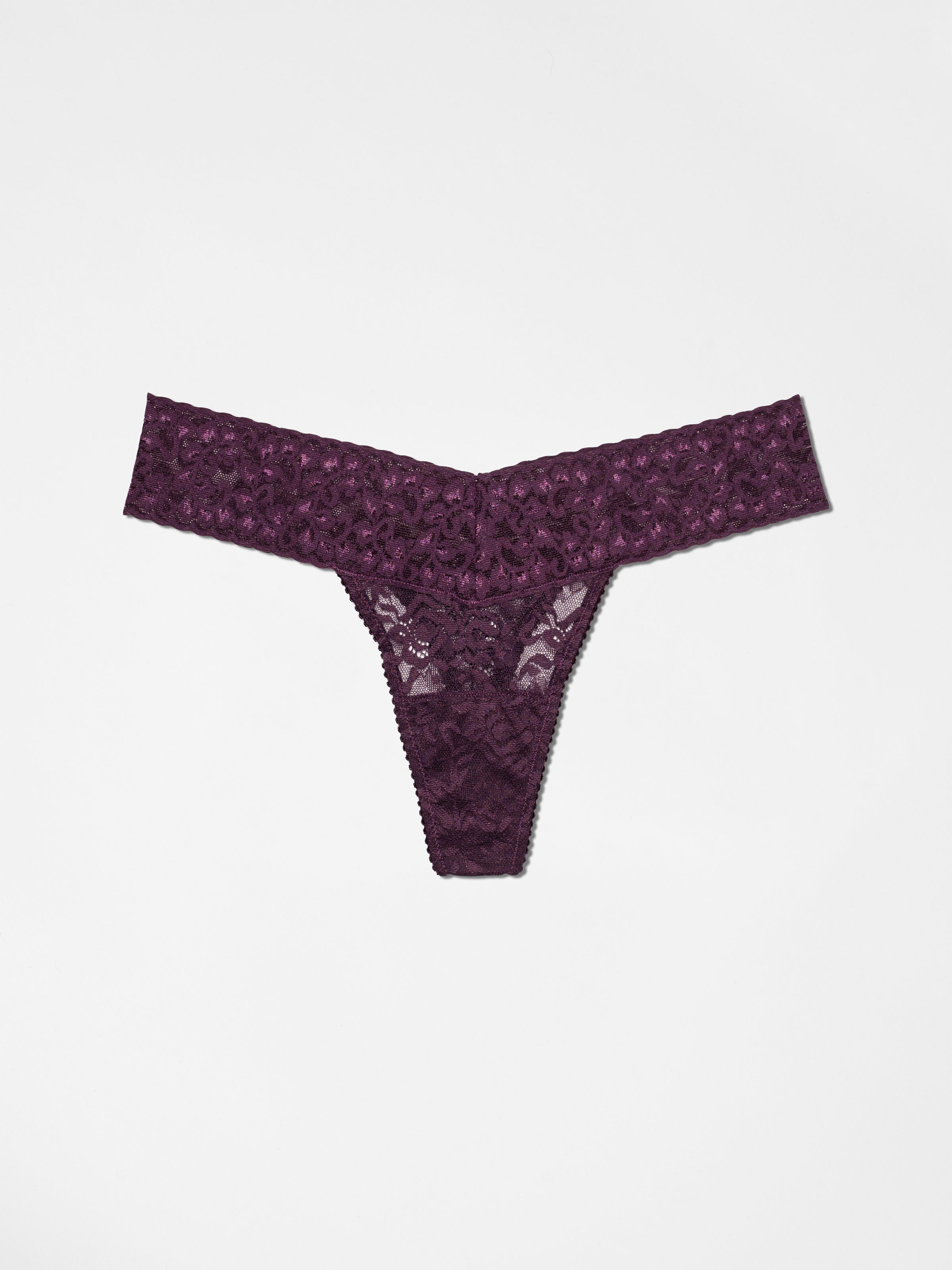 Lace Thong - Italian Plum