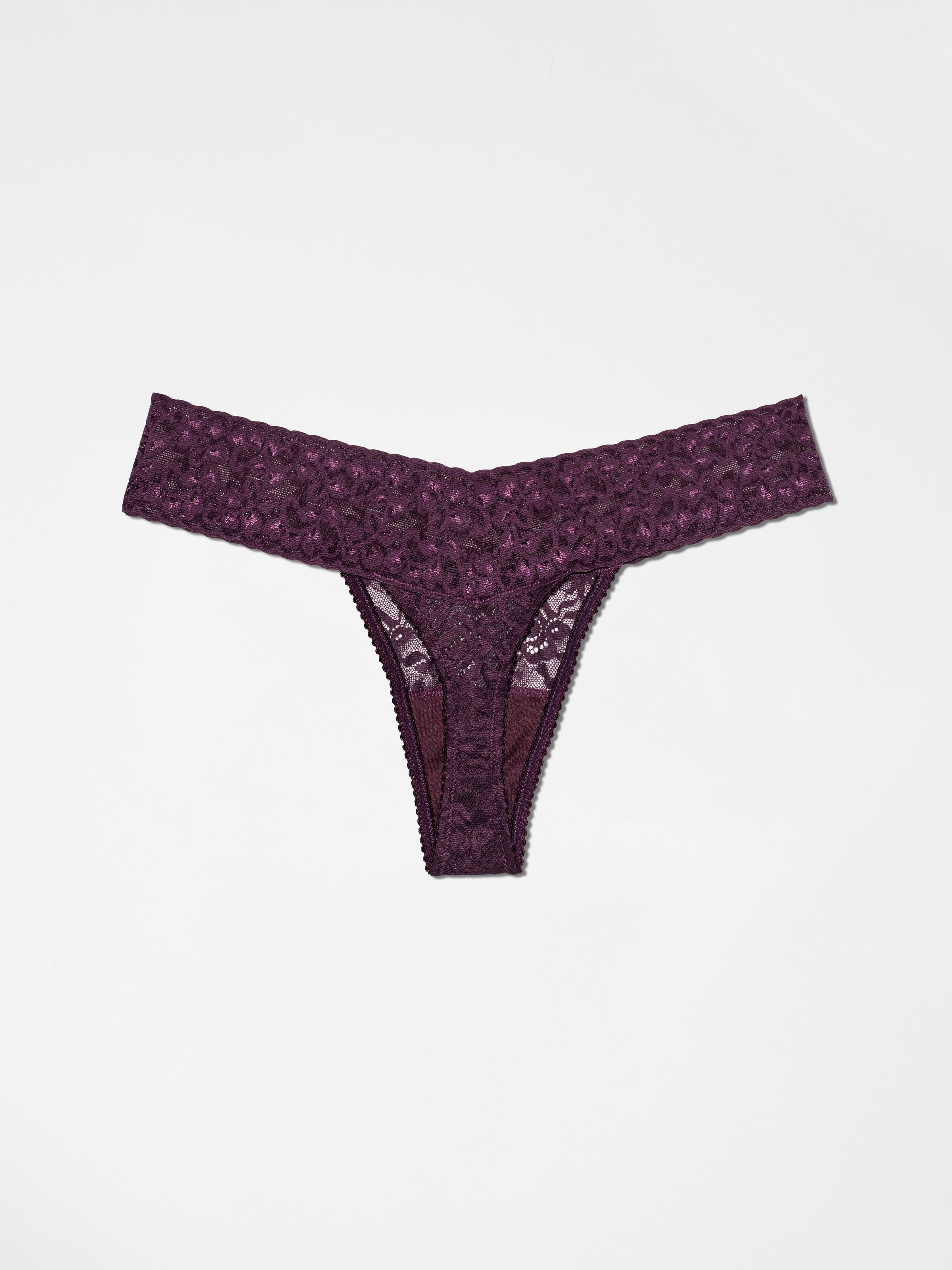 Lace Thong - Italian Plum
