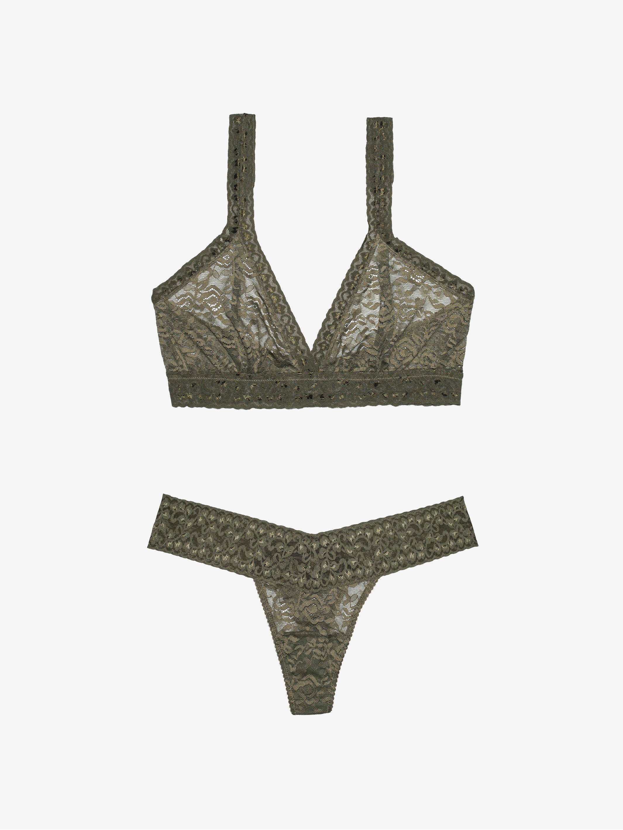 Lace Thong + Lace Bralette - Forest Muse