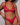 Model wearing Lace Thong in Love, front view, with a matching bralette.