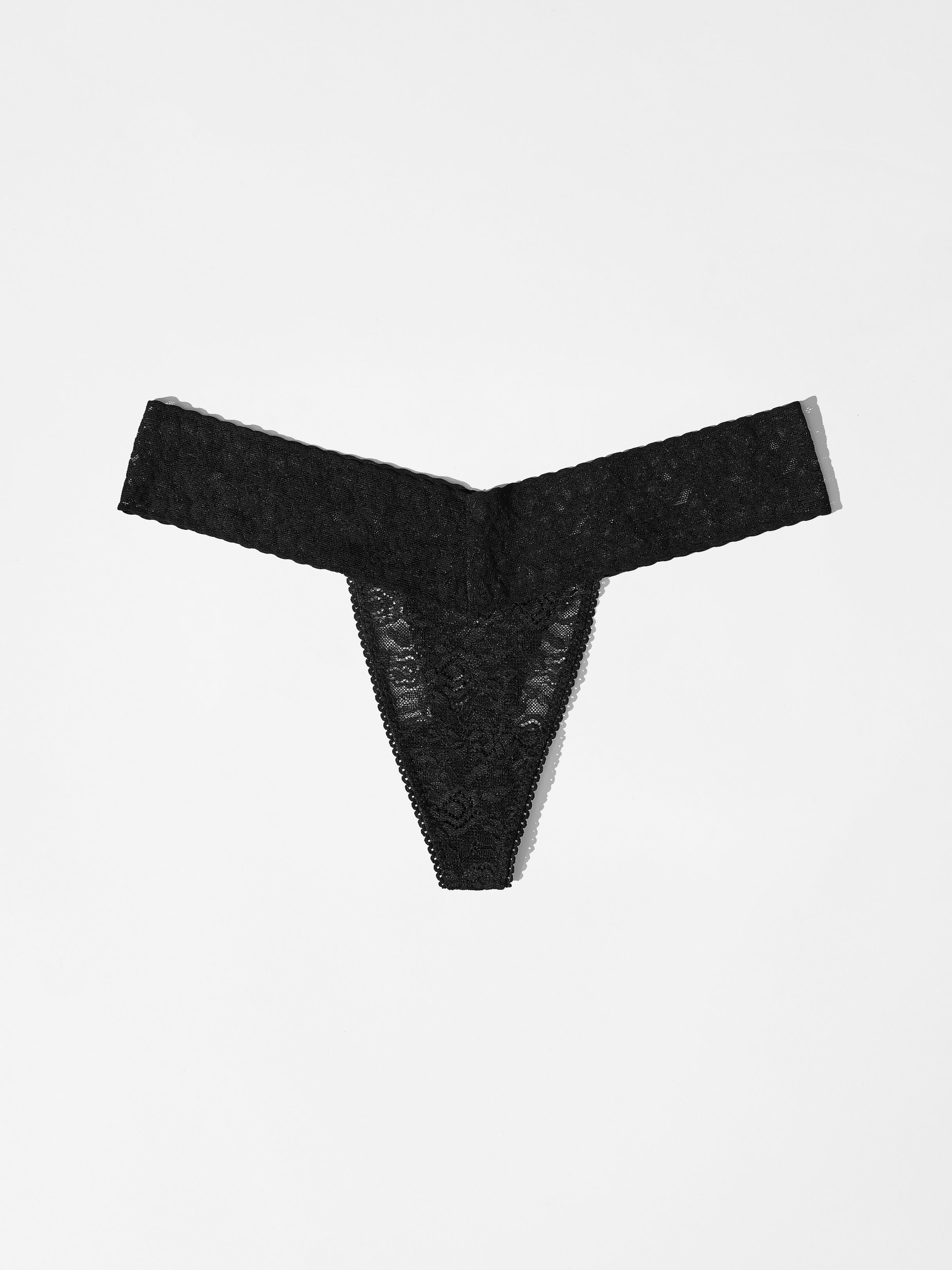 Lace Thong Liquorice Therapy - Premium Svarta Spetstrosor | Lace Laboratory