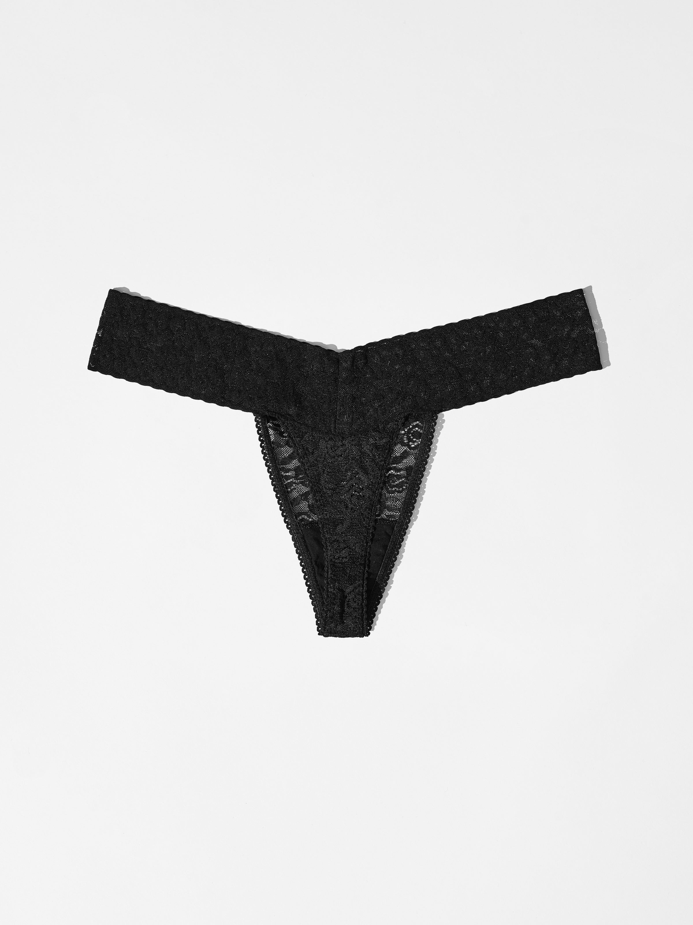 Lace Insert Thong Contrast Tipping In Almond - Yummie – BraTopia