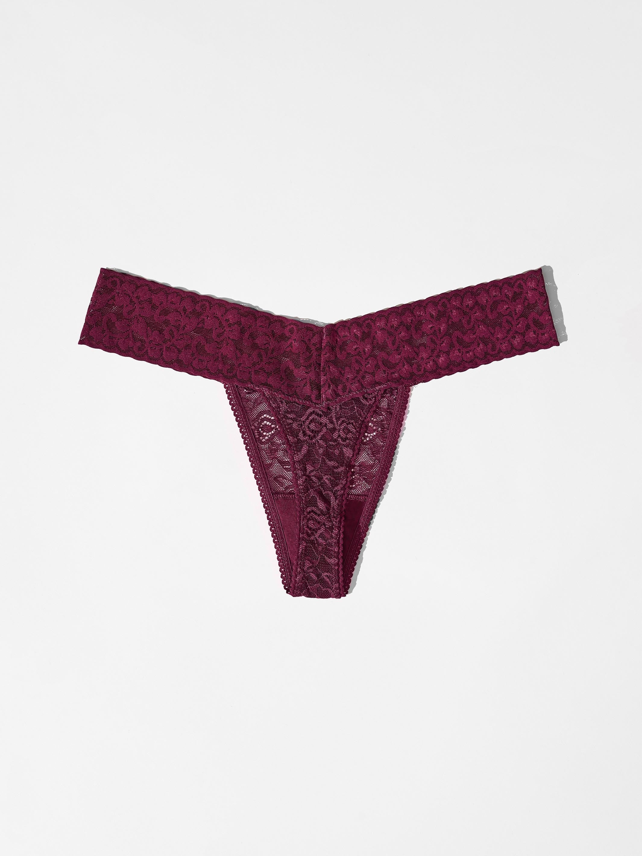 3 Pack Lace Thong - Bordeaux Hangover