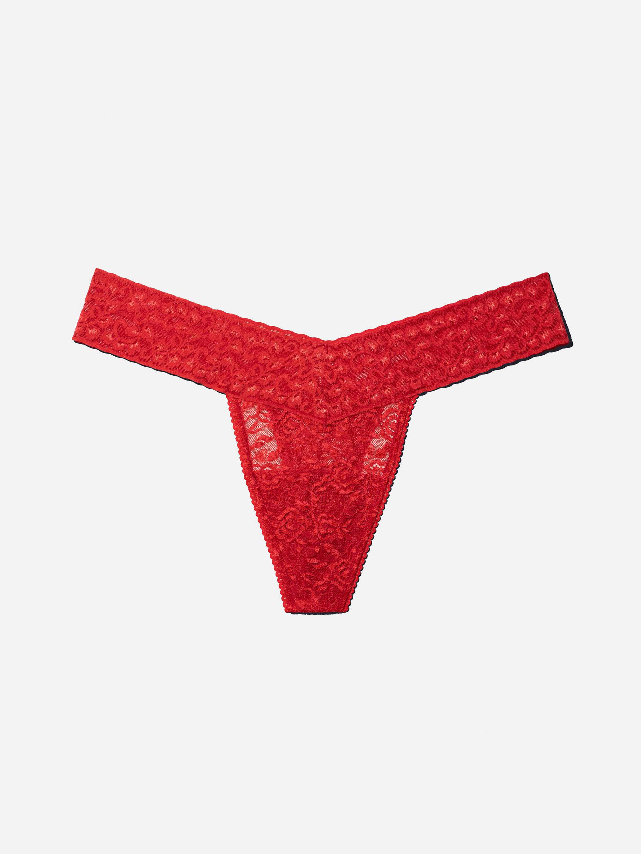 3 Pack Lace Thong - Haute Red