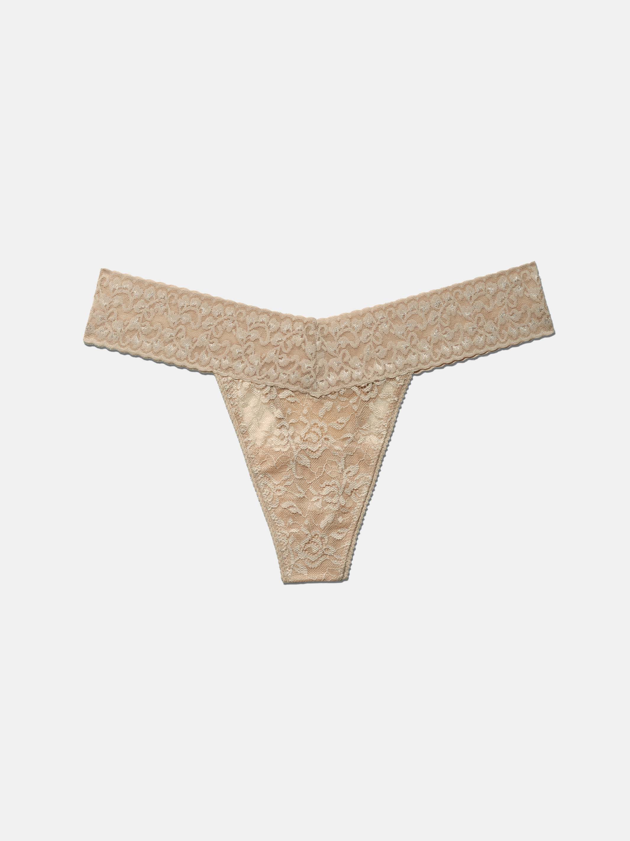 5 Pack Lace Thong - Sand