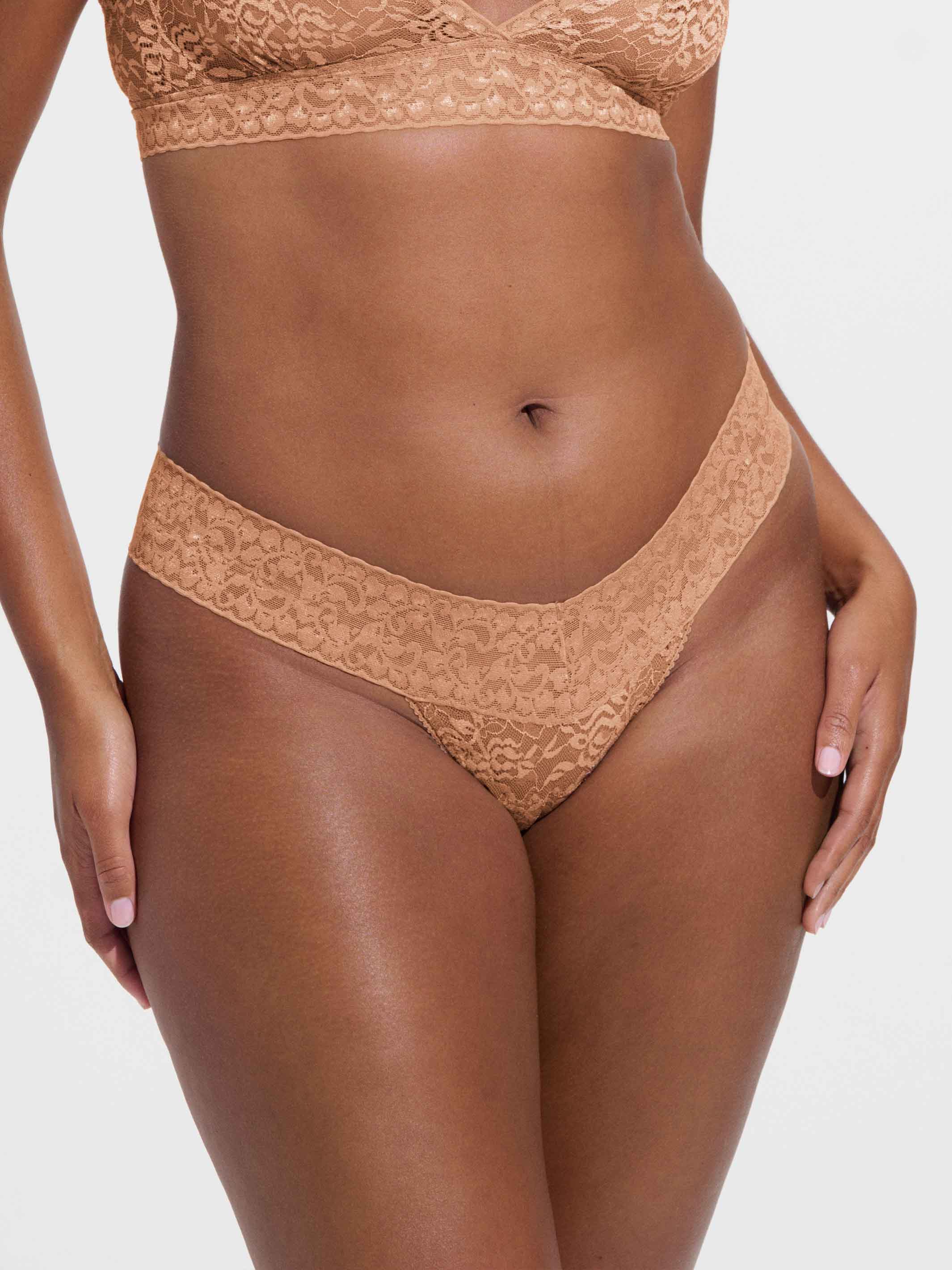 5 Pack Lace Thong - Clay