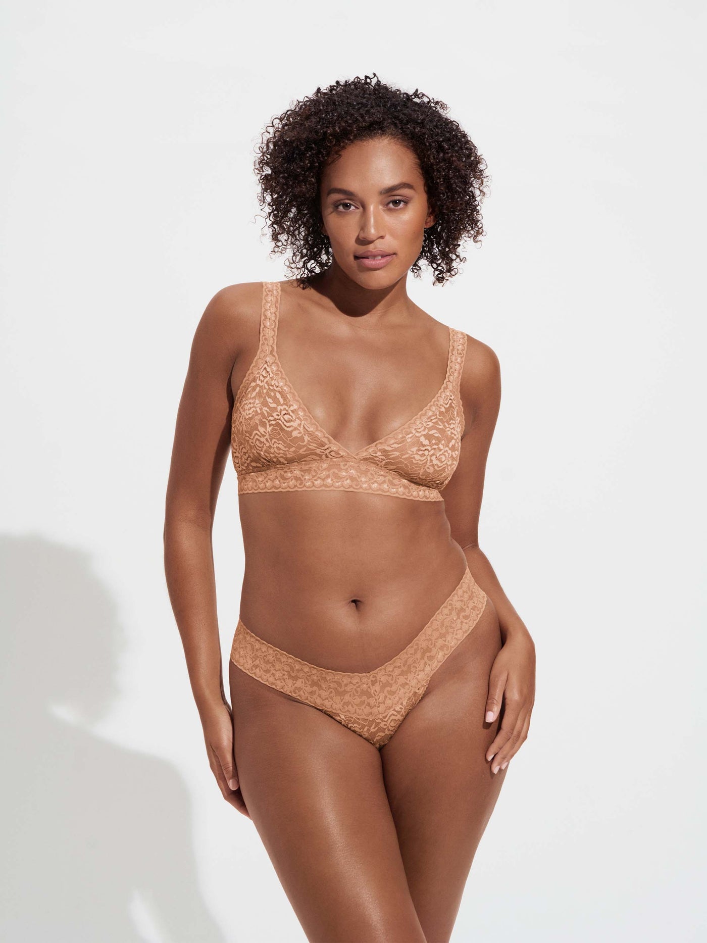 3x Lace Thong + Bralette - Earth Tones