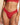 Model wearing Lace Thong in Love, front view, with a matching bralette.