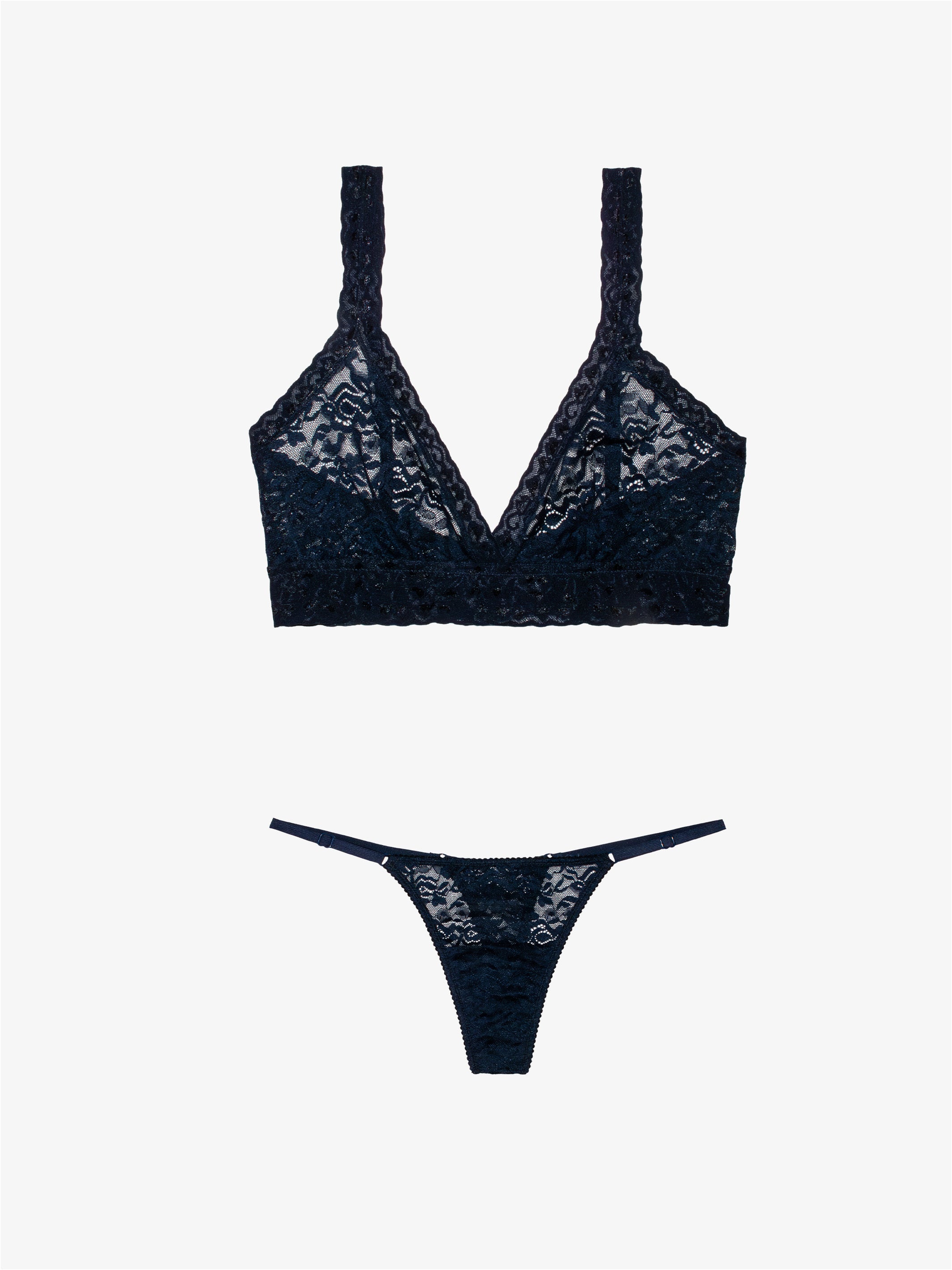 G String + Lace Bralette - Midnight Saga
