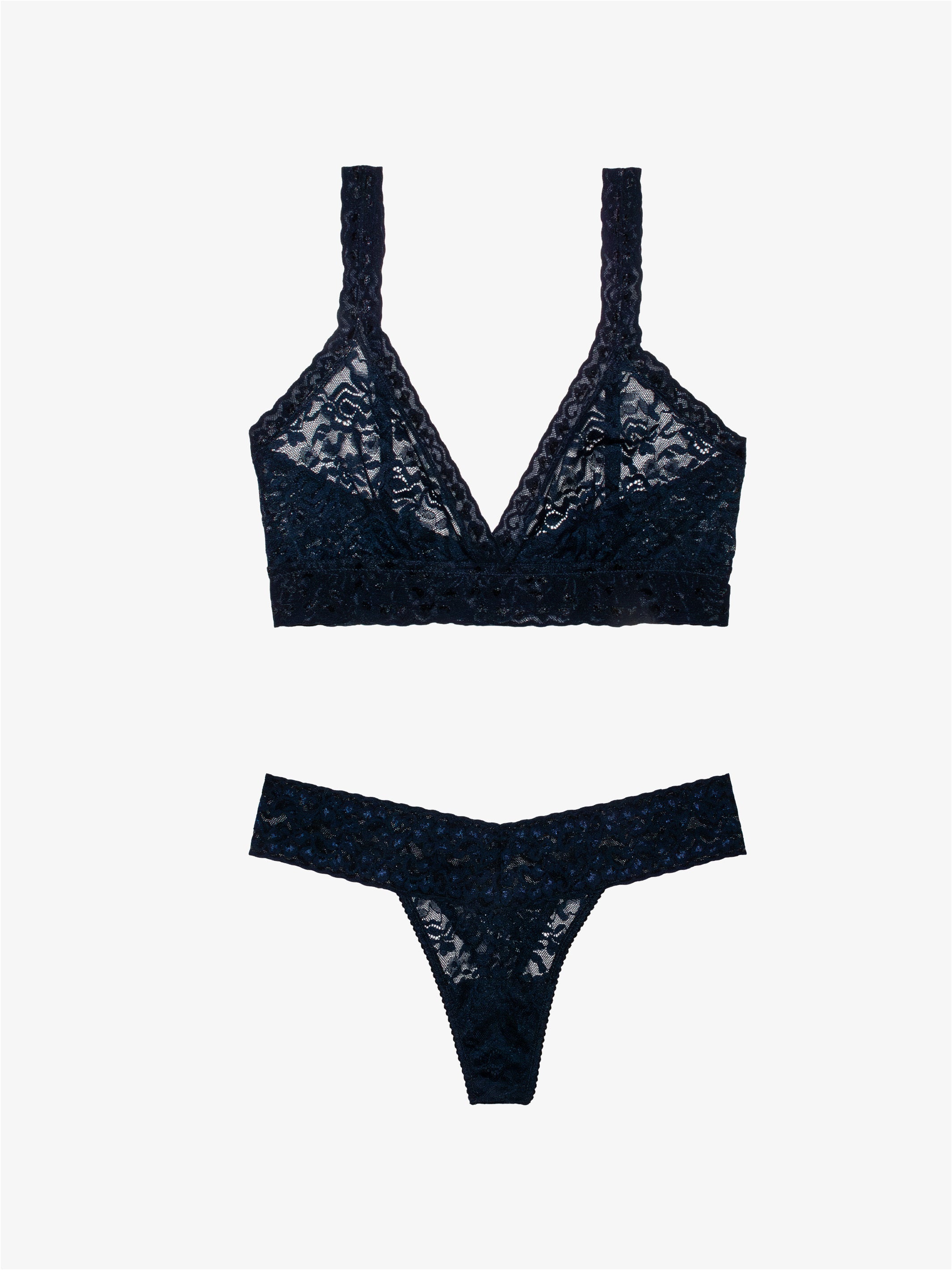 Lace Thong + Lace Bralette - Midnight Saga
