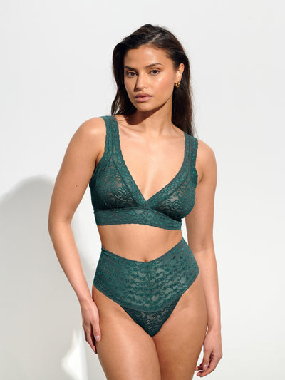 High Waist Brazilian + Bralette - Queen Green