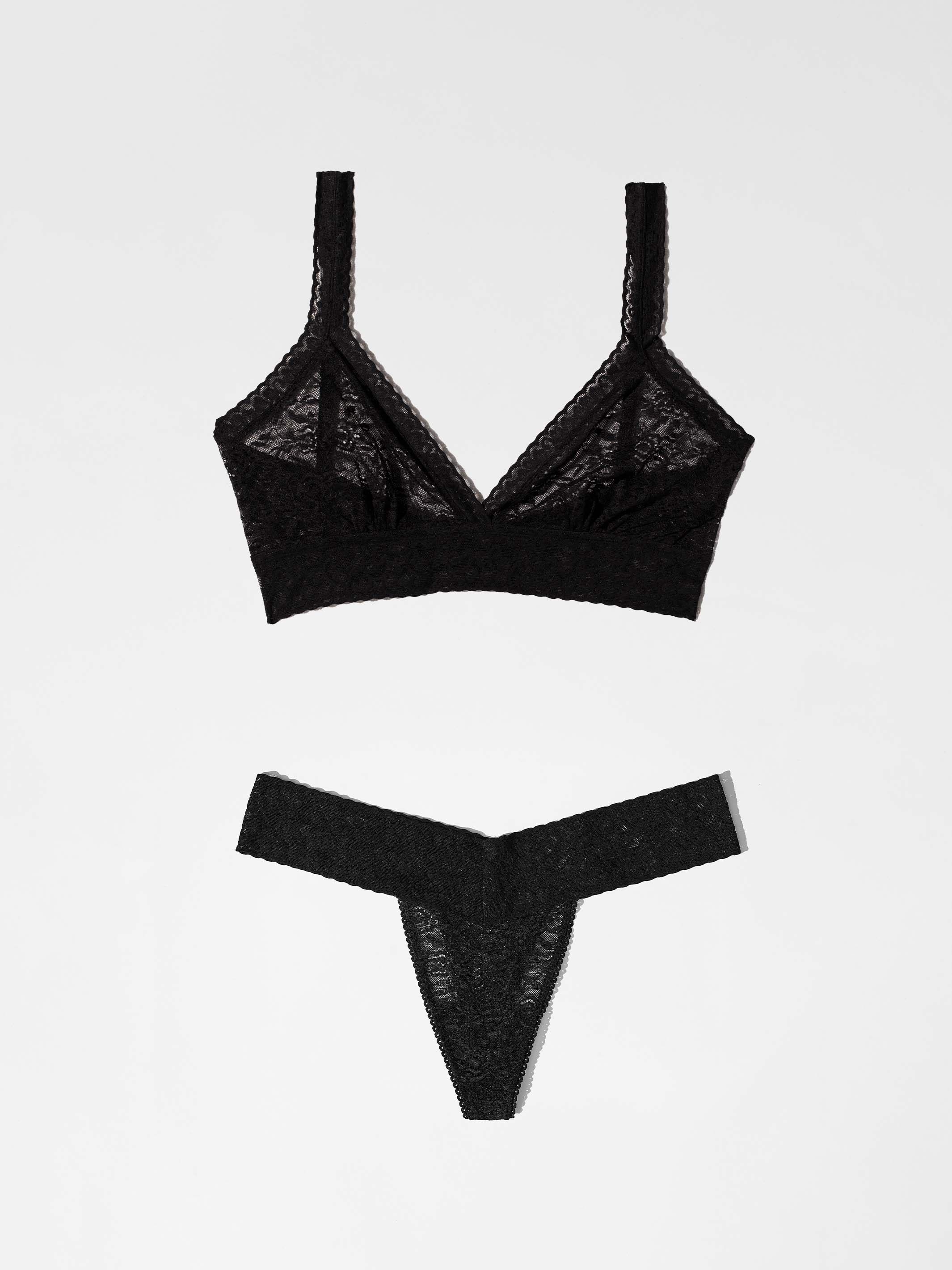 Lace Thong + Lace Bralette - Liquorice Therapy