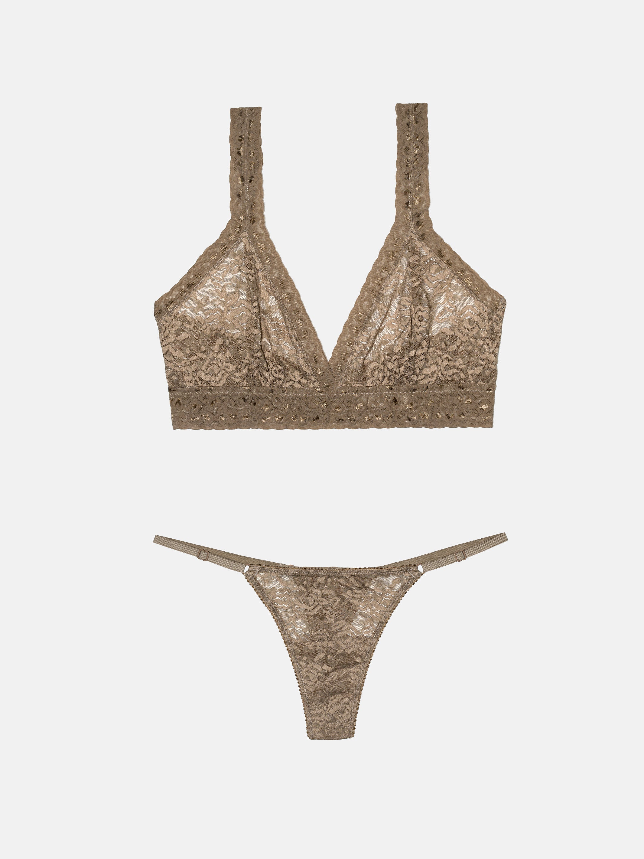 G String + Lace Bralette Terra - Premium Lace Underwear Set | Lace ...