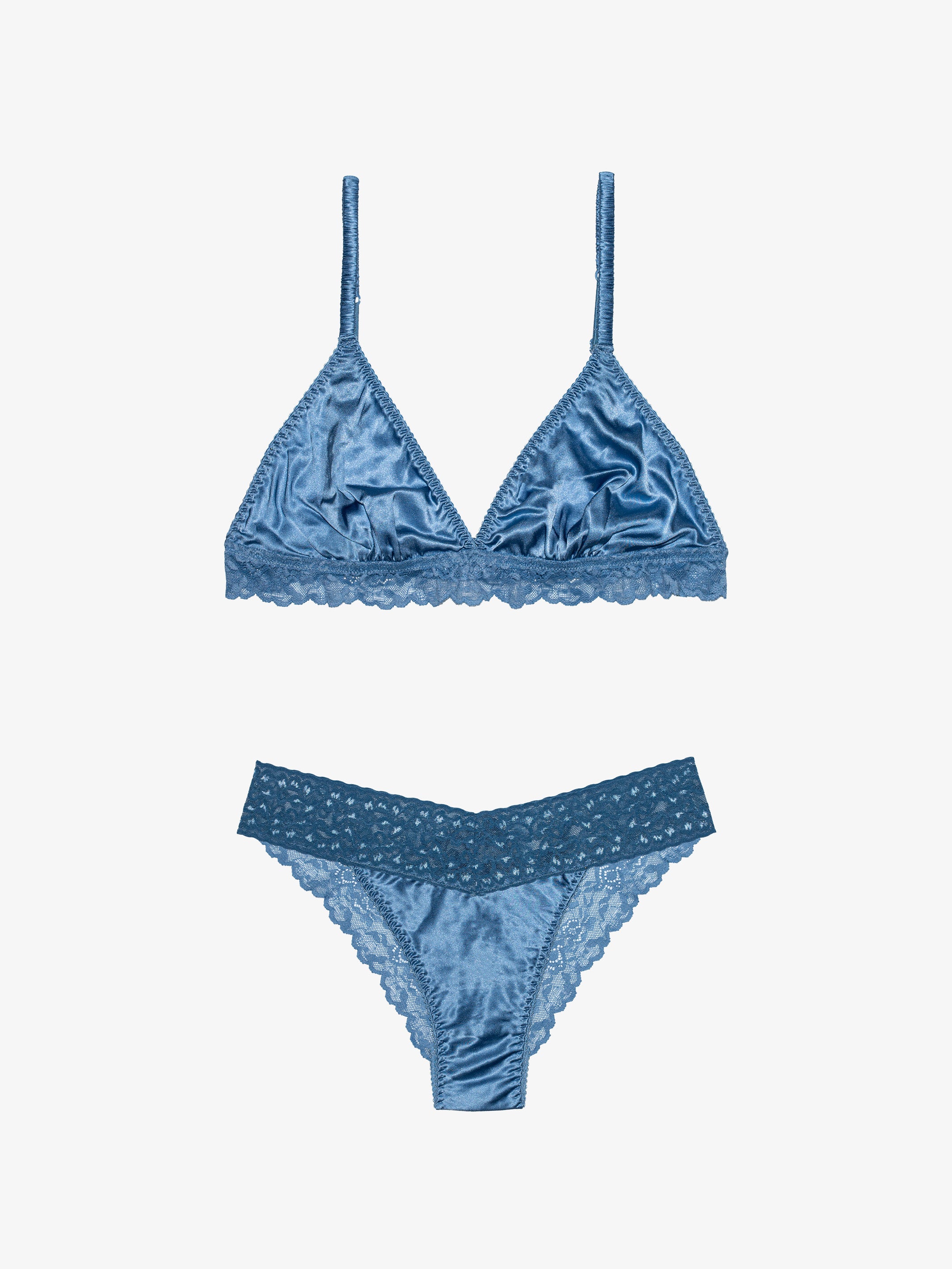 Silk Brazilian + Scrunched Silk Bralette - Ice Queen