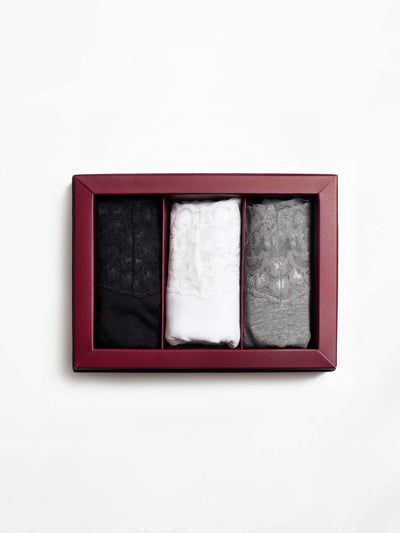 Gift Box Modal Thong - Black, White, Grey