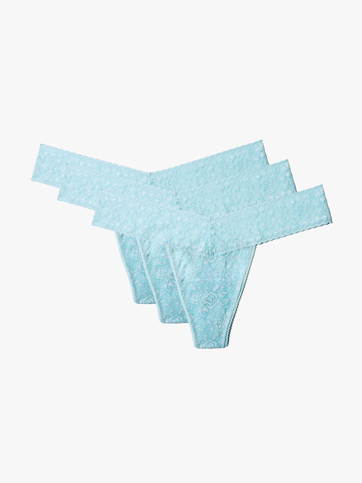 3 Pack Lace Thong - Airy Blue