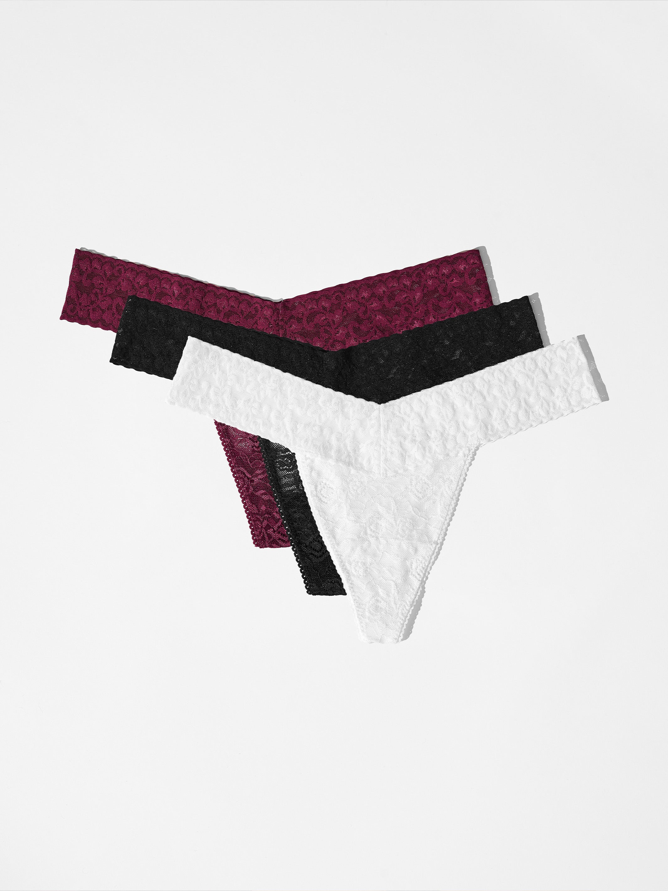 Gift Box Lace Thong - Red, White, Black