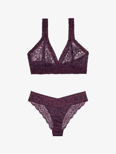 Brazilian + Lace Bralette - Italian Plum