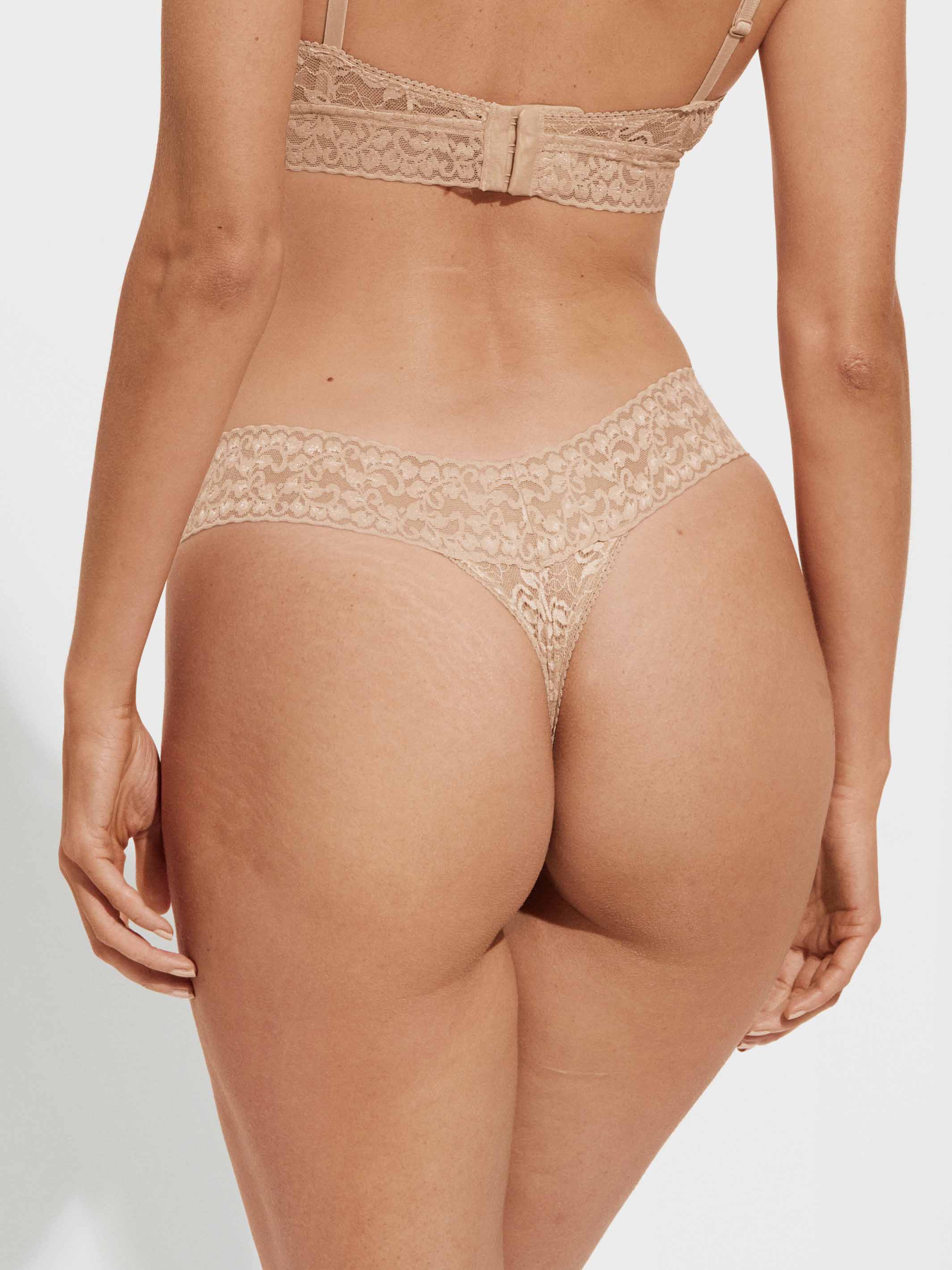 5 Pack Lace Thong - Sand