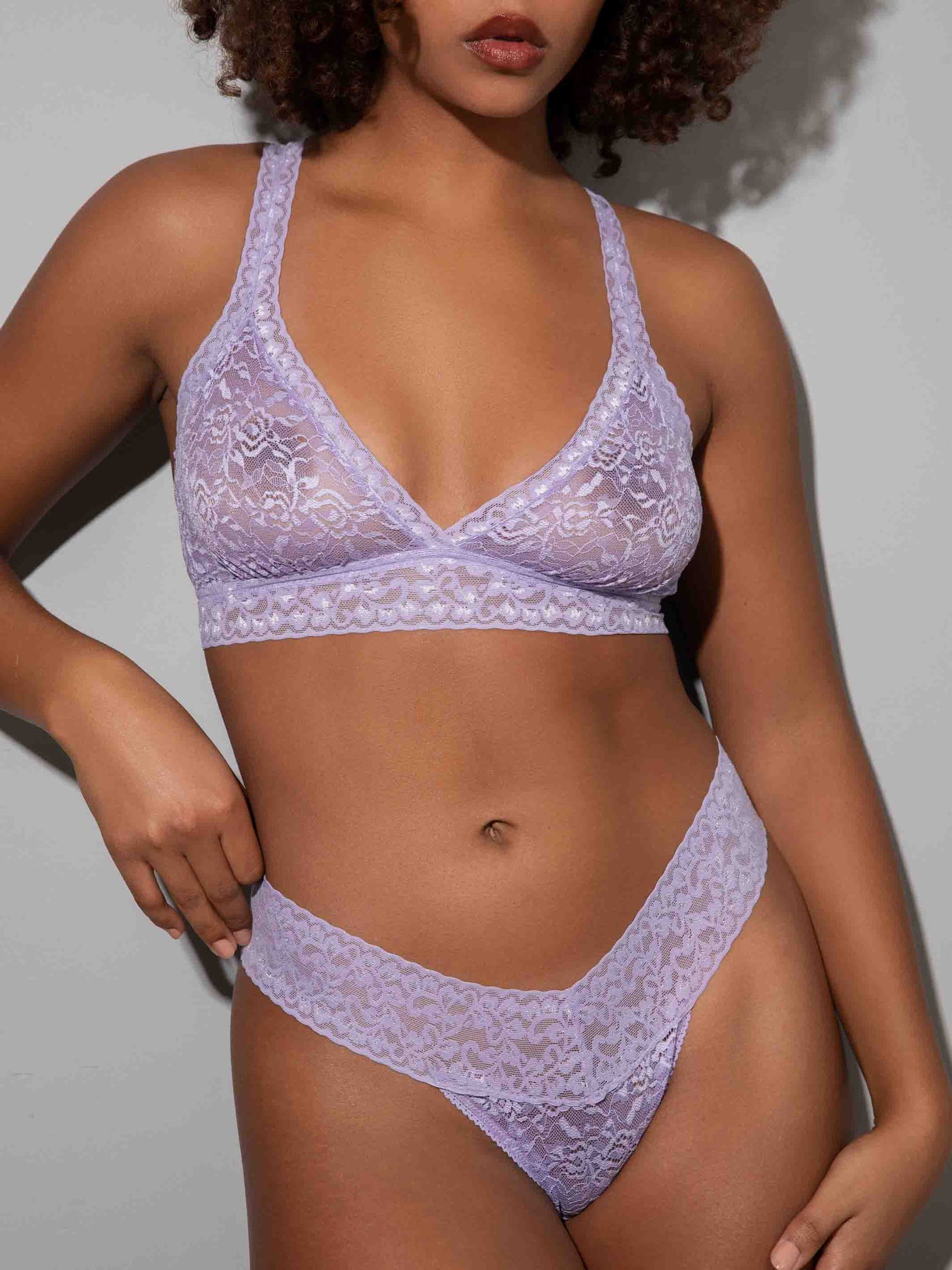 3 Pack Lace Thong - Provence Purple